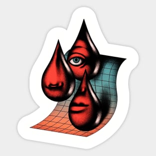 three water face tattoo Sticker